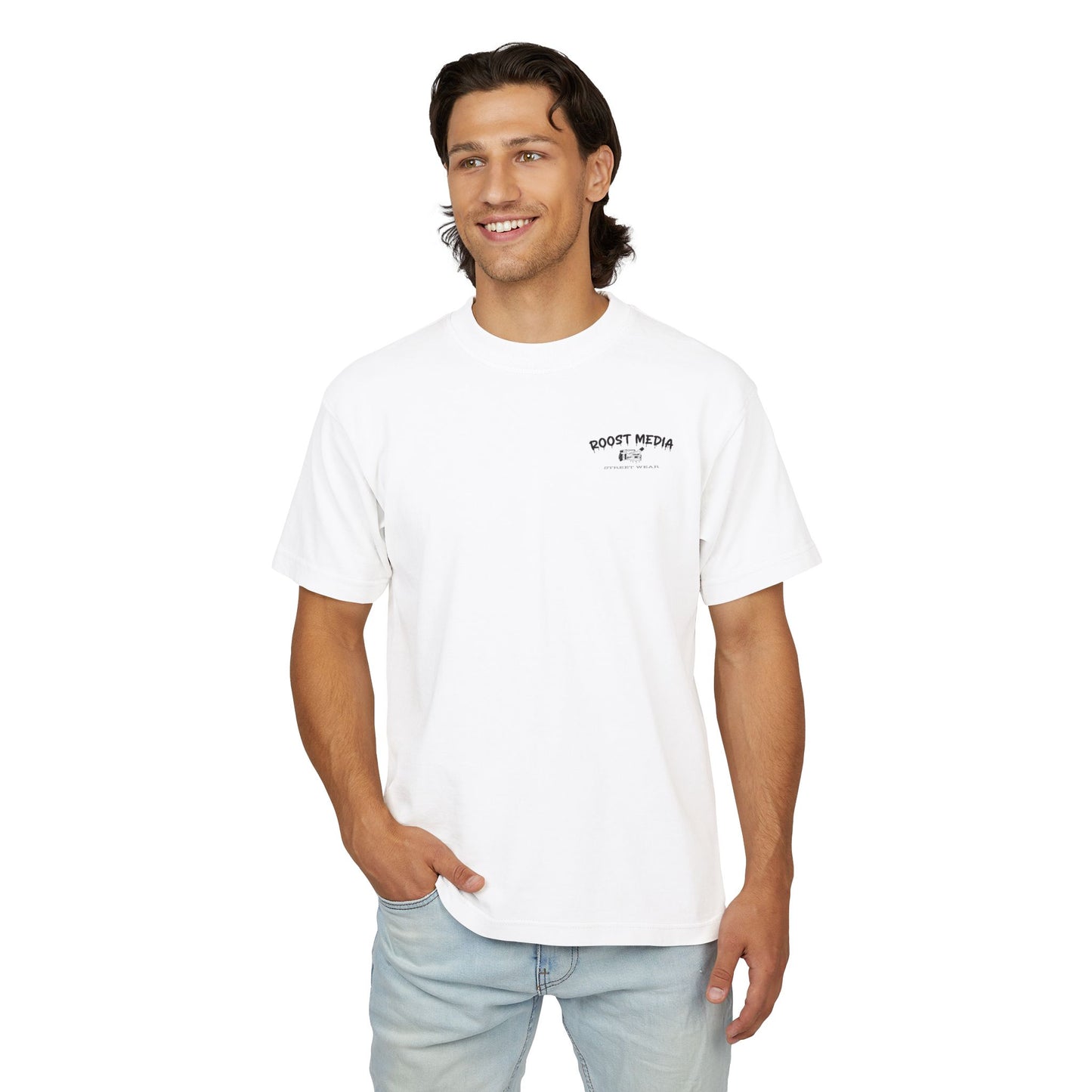 Roost Media Cam Tee white