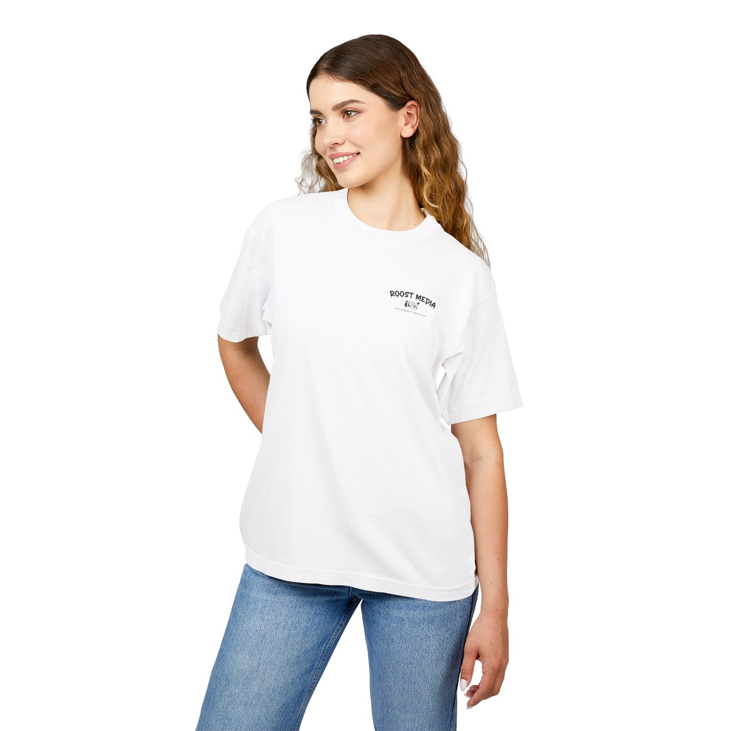 Roost Media Cam Tee white